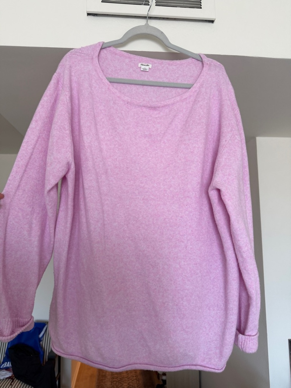 Kimchi Blue Light Pink Off-the-Shoulder Sweater